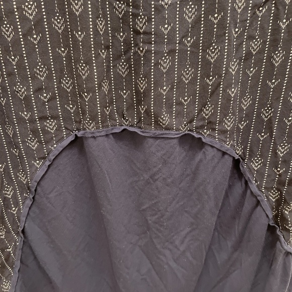 MONK & LOU | Navy Blue And White Aztec Pattern High Low Sleeveless Blouse size M - Picture 4 of 4